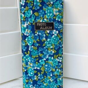 Vintage Blue Floral Flower Photo Album Book Made In Japan Vintage 1970s Retro